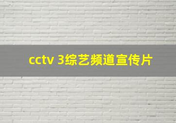 cctv 3综艺频道宣传片